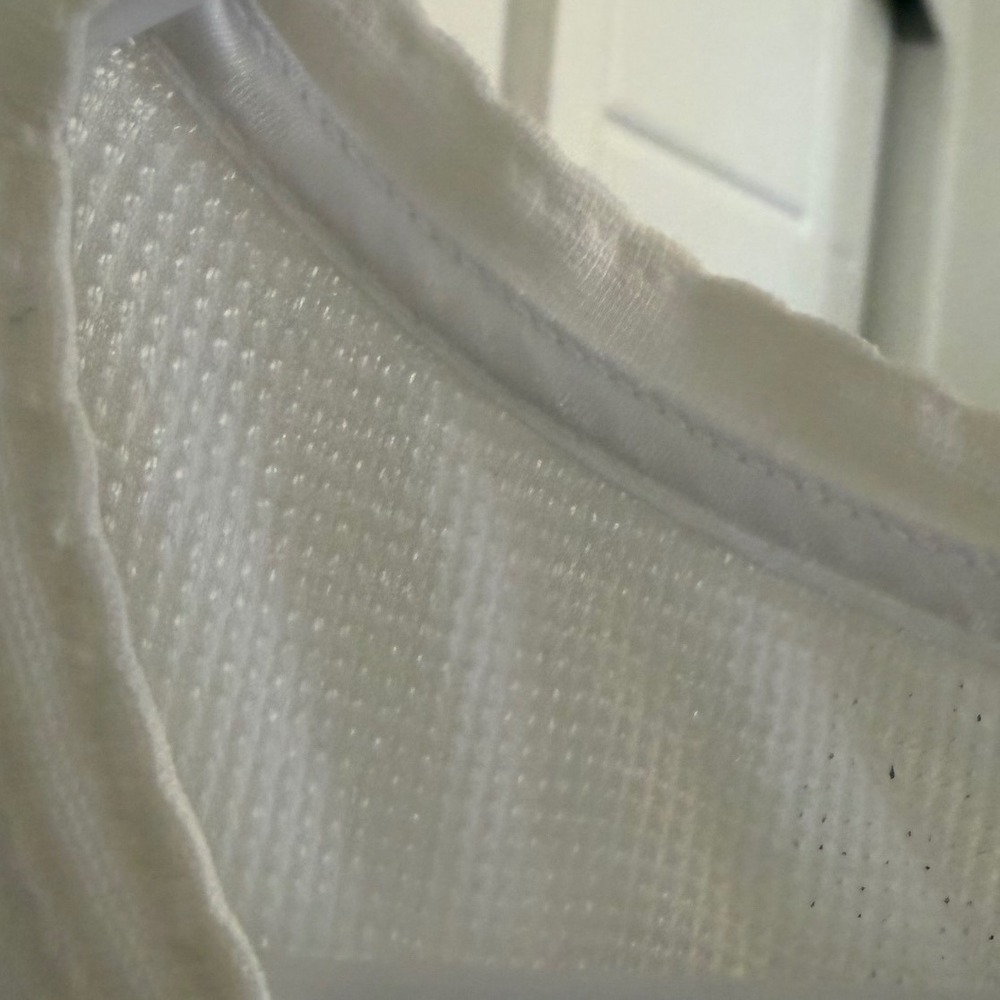 Chicos sz 2(L) womens white cotton button waffle Henley long sleeve shirt top - Picture 6 of 7
